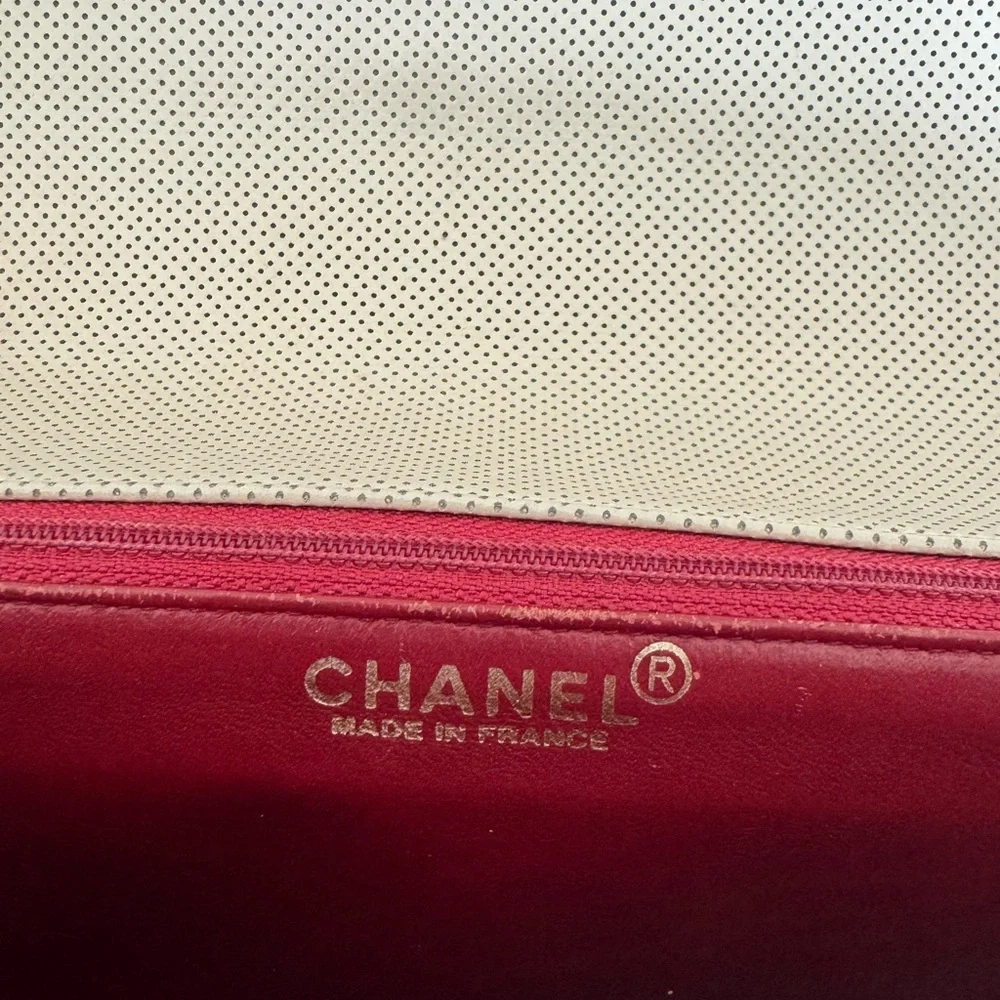 CHANEL Vintage Top Handle Shoulder Bag – Perforated Leather, Authentic - Picture 4 of 12